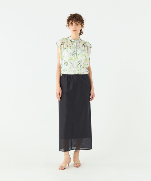 TOMORROWLAND collection(トゥモローランドコレクション)の「カラミシャイニー シアースカート(スカート・レディース・ネイビー・36/34)」の11枚目の写真