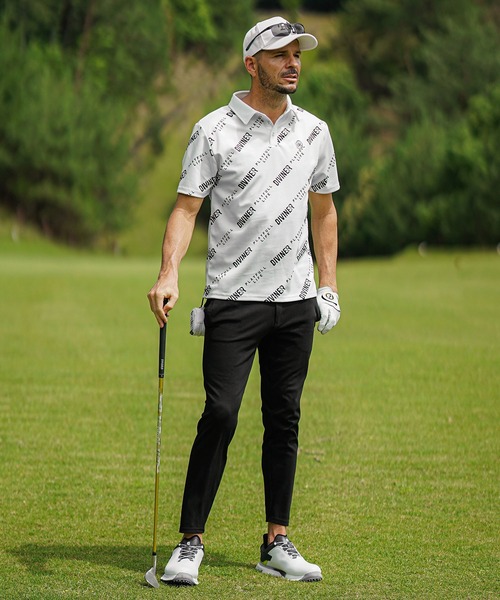 DIVINER GOLF】メッシュロゴ総柄ポロシャツ メンズ ゴルフウェア