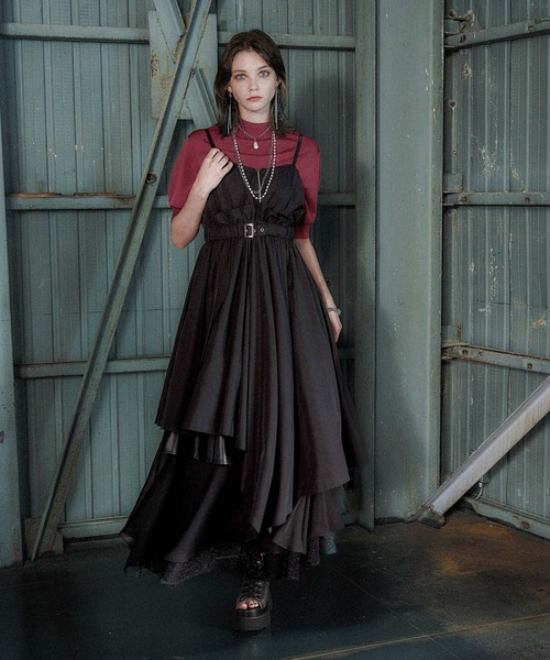 HARE / イレヘムキャミワンピース/FREE/ポリエステル/BLK/無地/HAL07037ST イレヘムキャミワンピース(HARE)（ワンピース）｜HARE（ハレ）の