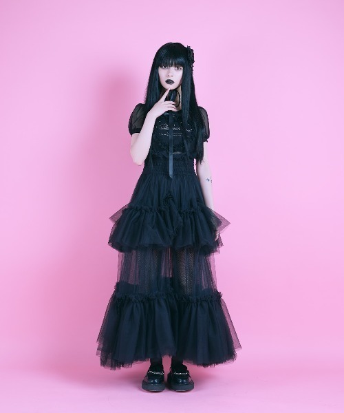AVENCHUMU（アバンチュウム）の「Bad princess tulle long skirt（スカート・レディース・ホワイト/ブラック・FREE/XS）」の12枚目の写真