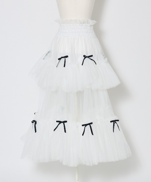 AVENCHUMU（アバンチュウム）の「Bad princess tulle long skirt（スカート・レディース・ホワイト/ブラック・FREE/XS）」の4枚目の写真