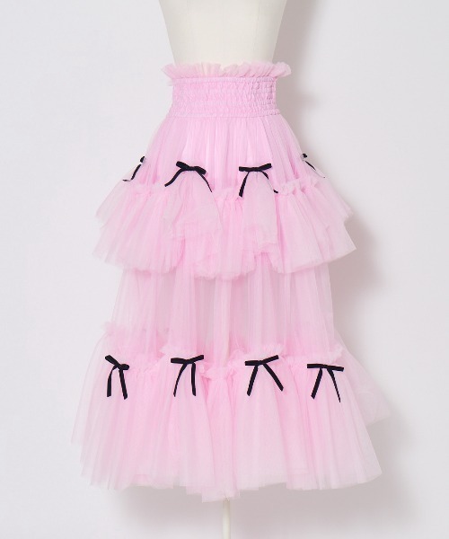 AVENCHUMU（アバンチュウム）の「Bad princess tulle long skirt（スカート・レディース・ホワイト/ブラック・FREE/XS）」の5枚目の写真