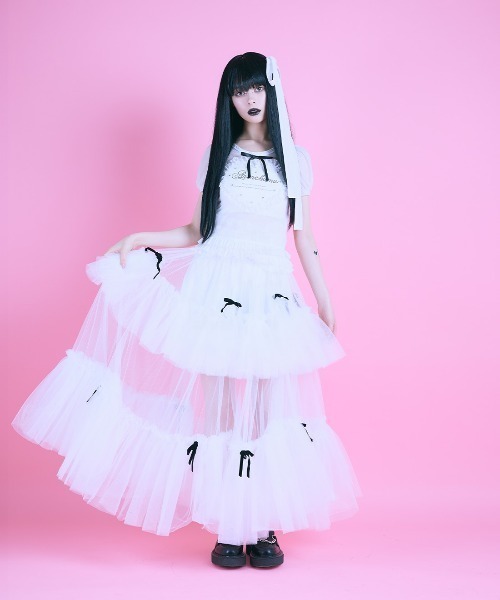 AVENCHUMU（アバンチュウム）の「Bad princess tulle long skirt（スカート・レディース・ホワイト/ブラック・FREE/XS）」の11枚目の写真