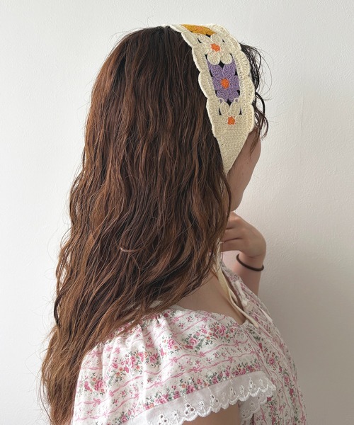 kutirlune／クロシェ編みバブーシュカ ヘアバンド（ヘアバンド