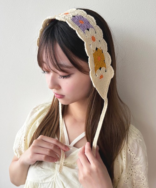 kutirlune／クロシェ編みバブーシュカ ヘアバンド（ヘアバンド