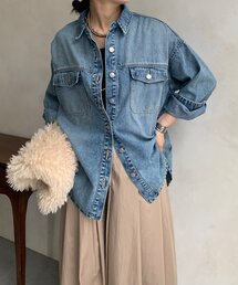 新品　DouDou レディース　シャツ　ブラウス　ブルー　青 新品 DouDou レディース シャツ ブラウス ブルー 青 DouDou