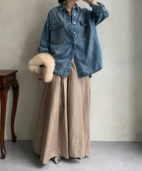 DouDou(ドゥドゥ)の「【WEB限定】USED加工デニムシャツ(シャツ/ブラウス・レディース・ブルー/ブラック・FREE)」の13枚目の写真