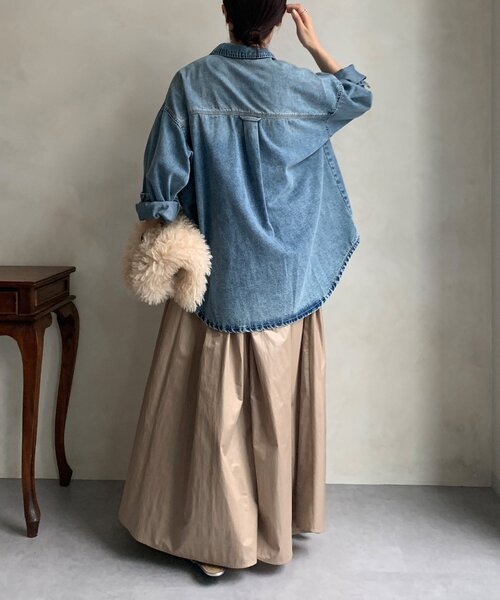 DouDou(ドゥドゥ)の「【WEB限定】USED加工デニムシャツ(シャツ/ブラウス・レディース・ブルー/ブラック・FREE)」の16枚目の写真