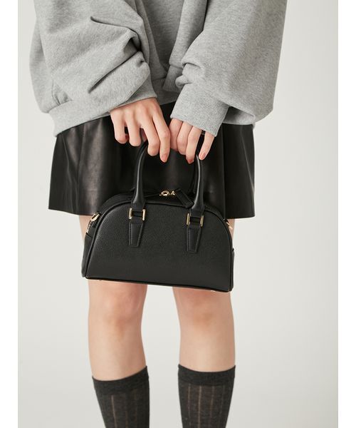 FRAY I.D（フレイアイディー）の「ラウンドミニボストンバッグ（ボストンバッグ・レディース・ブラック/キャメル/イエロー・F）」の10枚目の写真