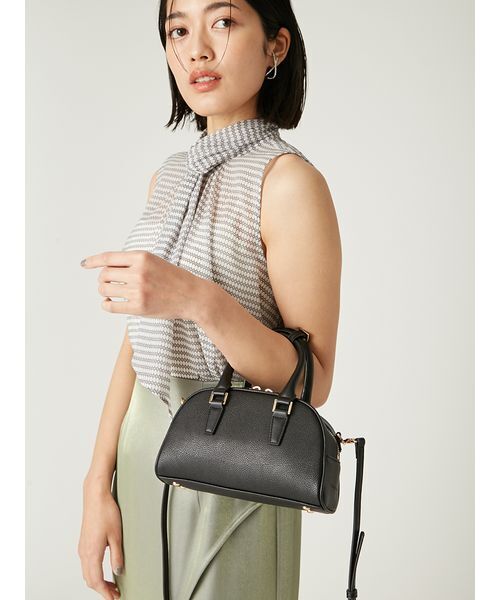 FRAY I.D（フレイアイディー）の「ラウンドミニボストンバッグ（ボストンバッグ・レディース・ブラック/キャメル/イエロー・F）」の13枚目の写真