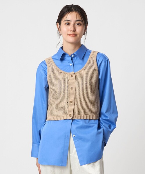 セール】メッシュ ニット ビスチェ -ウォッシャブル-（ベスト）｜green