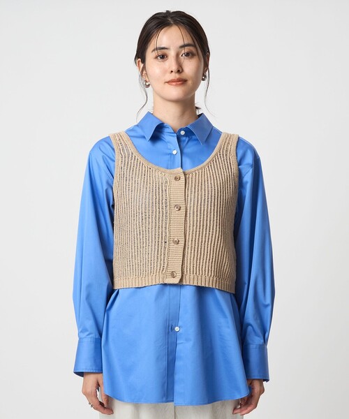 セール】メッシュ ニット ビスチェ -ウォッシャブル-（ベスト）｜green