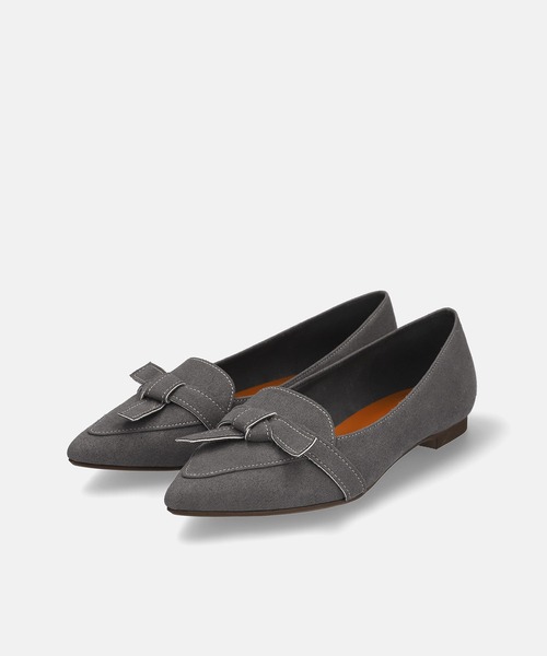 MAMIAN(マミアン)の「ポインテッドトゥ ステッチリボンデザイン フラットパンプス(パンプス・レディース・チャコールグレー/ブラック・23.5cm/24.5cm/24.0cm/23.0cm/22.5cm/25.0cm)」の9枚目の写真