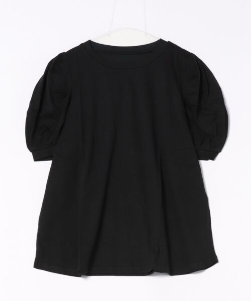 RCD(アールシーディー)の「【二の腕カバー華奢見え 】ラウンドネックパフスリーブ半袖Tシャツ(Tシャツ/カットソー・レディース・ブラック/ホワイト/ミント/チャコールグレー/グレイッシュベージュ・M-L/4L~5L/LL~3L)」の7枚目の写真