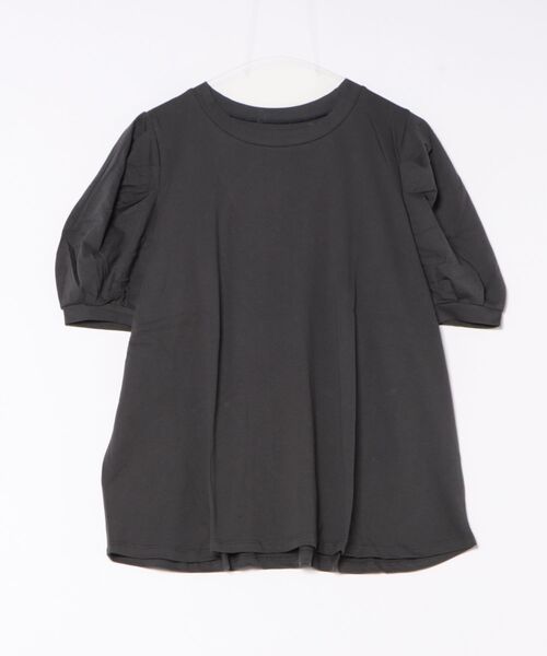 RCD(アールシーディー)の「【二の腕カバー華奢見え 】ラウンドネックパフスリーブ半袖Tシャツ(Tシャツ/カットソー・レディース・ブラック/ホワイト/ミント/チャコールグレー/グレイッシュベージュ・M-L/4L~5L/LL~3L)」の8枚目の写真