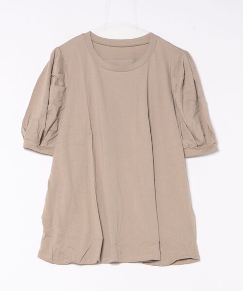 RCD(アールシーディー)の「【二の腕カバー華奢見え 】ラウンドネックパフスリーブ半袖Tシャツ(Tシャツ/カットソー・レディース・ブラック/ホワイト/ミント/チャコールグレー/グレイッシュベージュ・M-L/4L~5L/LL~3L)」の9枚目の写真