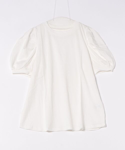 RCD(アールシーディー)の「【二の腕カバー華奢見え 】ラウンドネックパフスリーブ半袖Tシャツ(Tシャツ/カットソー・レディース・ブラック/ホワイト/ミント/チャコールグレー/グレイッシュベージュ・M-L/4L~5L/LL~3L)」の11枚目の写真