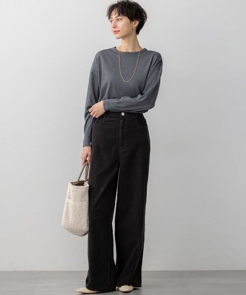 23区 S（ニジュウサンクチイサイサイズ）の「【洗える】オータムシャイニー リラクシー ニット（ニット/セーター・レディース・グレー系/ブラック系/サックスブルー系/オレンジ系/ベージュ系・32）」の7枚目の写真