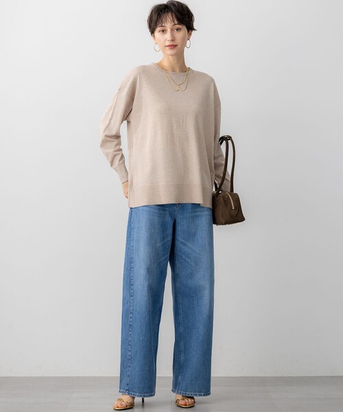 23区 S（ニジュウサンクチイサイサイズ）の「【洗える】オータムシャイニー リラクシー ニット（ニット/セーター・レディース・グレー系/ブラック系/サックスブルー系/オレンジ系/ベージュ系・32）」の11枚目の写真