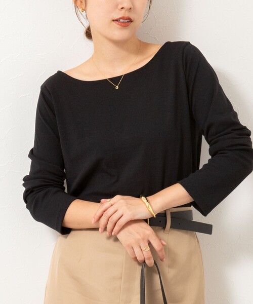 Rie Miller(リエミラー)の「2WAYロンT(Tシャツ/カットソー・レディース・ホワイト/ブラック・38)」の2枚目の写真