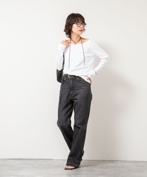 Rie Miller(リエミラー)の「2WAYロンT(Tシャツ/カットソー・レディース・ホワイト/ブラック・38)」の18枚目の写真