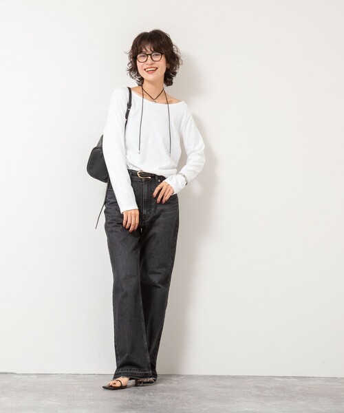 Rie Miller(リエミラー)の「2WAYロンT(Tシャツ/カットソー・レディース・ホワイト/ブラック・38)」の21枚目の写真