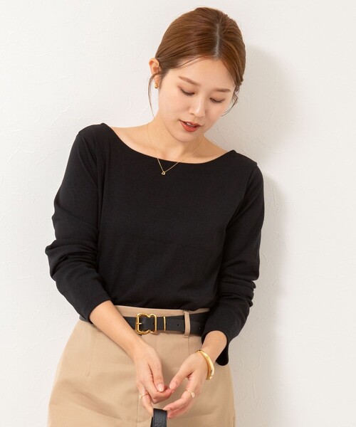 Rie Miller(リエミラー)の「2WAYロンT(Tシャツ/カットソー・レディース・ホワイト/ブラック・38)」の3枚目の写真