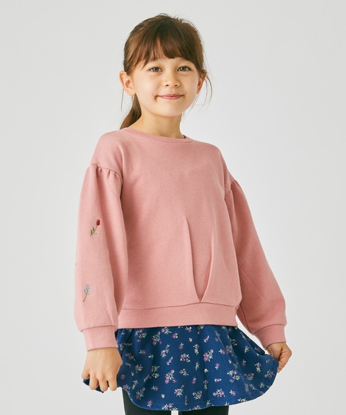 ever closet(エバークローゼット)の「袖刺繍 トレーナー(Tシャツ/カットソー・キッズ・ブラウン系その他3/ベージュ/チャコール/グリーン/イエロー系その他/ラベンダー/ミント/ピンク/スモークピンク・80cm/90cm/100cm/110cm/120cm/130cm/140cm/150cm/160cm)」の9枚目の写真