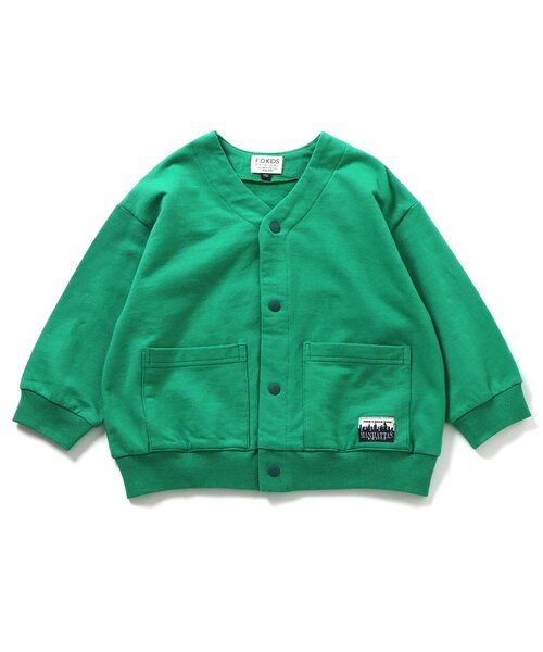 F.O.KIDS(エフオーキッズ)の「【ジュニア対応】スナップカーディガン(カーディガン/ボレロ・キッズ・グリーン/レッド/ブラック/アイボリー/ブルー・80/90/100/110/120/130/140)」の1枚目の写真
