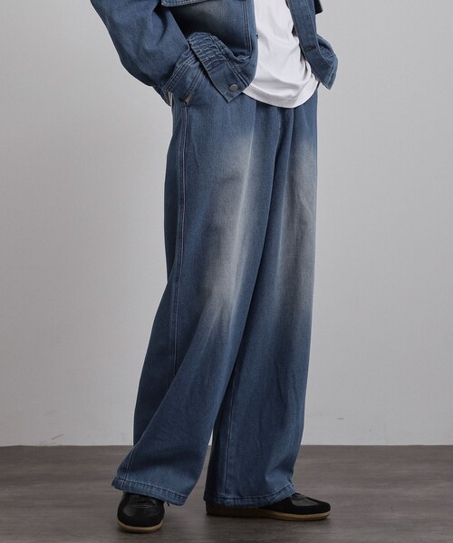 tk.TAKEO KIKUCHI（ティーケータケオキクチ）の「◆【上下2点セット】デニムブルゾン＋ワイドデニムパンツ（セットアップ・メンズ・ブルー/ダークグレー/ブラック・01/03/02）」の15枚目の写真