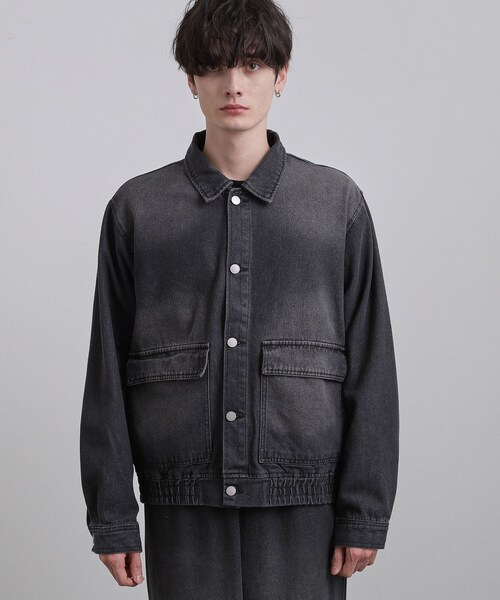 tk.TAKEO KIKUCHI（ティーケータケオキクチ）の「◆【上下2点セット】デニムブルゾン＋ワイドデニムパンツ（セットアップ・メンズ・ブルー/ダークグレー/ブラック・01/03/02）」の22枚目の写真