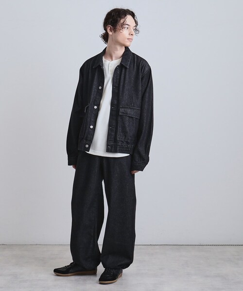 tk.TAKEO KIKUCHI（ティーケータケオキクチ）の「◆【上下2点セット】デニムブルゾン＋ワイドデニムパンツ（セットアップ・メンズ・ブルー/ダークグレー/ブラック・01/03/02）」の5枚目の写真