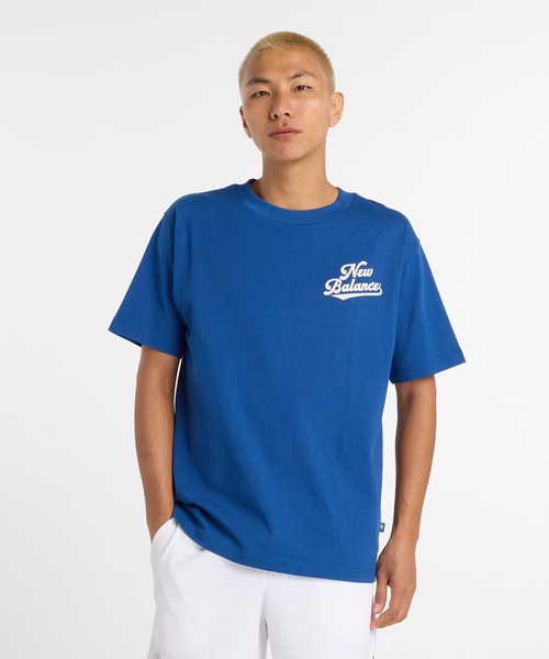 NEW BALANCE(ニューバランス)の「Athletics レガシーショートスリーブTシャツ(Tシャツ/カットソー・メンズ・ライトベージュ/コバルトブルー/ベージュ・LARGE/MEDIUM/X-LARGE/XX-LARGE/SMALL)」の1枚目の写真