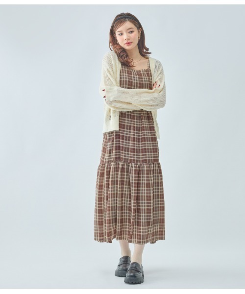 PEACH JOHN（ピーチジョン）の「透かしフラワーカーディガン（カーディガン/ボレロ・レディース・アイボリー/グレイッシュベージュ/ピンク・ONE SIZE）」の4枚目の写真