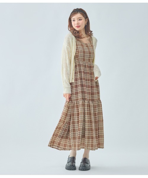 PEACH JOHN（ピーチジョン）の「透かしフラワーカーディガン（カーディガン/ボレロ・レディース・アイボリー/グレイッシュベージュ/ピンク・ONE SIZE）」の5枚目の写真