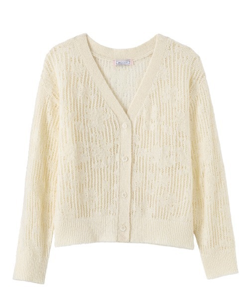 PEACH JOHN（ピーチジョン）の「透かしフラワーカーディガン（カーディガン/ボレロ・レディース・アイボリー/グレイッシュベージュ/ピンク・ONE SIZE）」の22枚目の写真