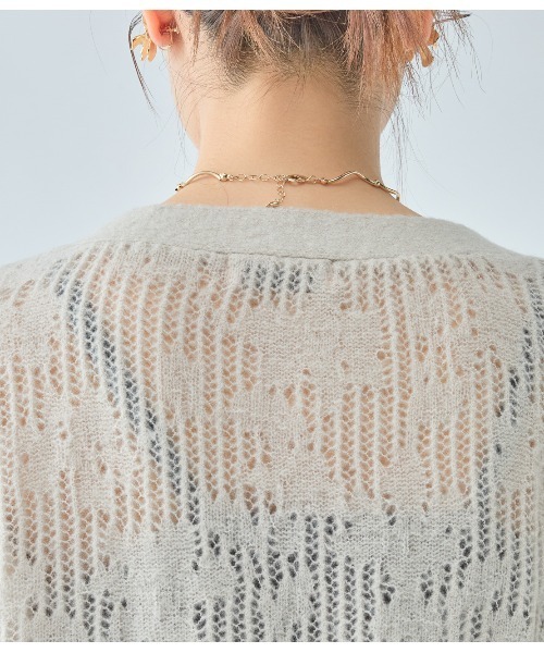 PEACH JOHN（ピーチジョン）の「透かしフラワーカーディガン（カーディガン/ボレロ・レディース・アイボリー/グレイッシュベージュ/ピンク・ONE SIZE）」の14枚目の写真