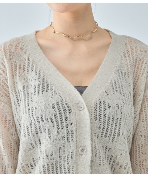 PEACH JOHN（ピーチジョン）の「透かしフラワーカーディガン（カーディガン/ボレロ・レディース・アイボリー/グレイッシュベージュ/ピンク・ONE SIZE）」の15枚目の写真