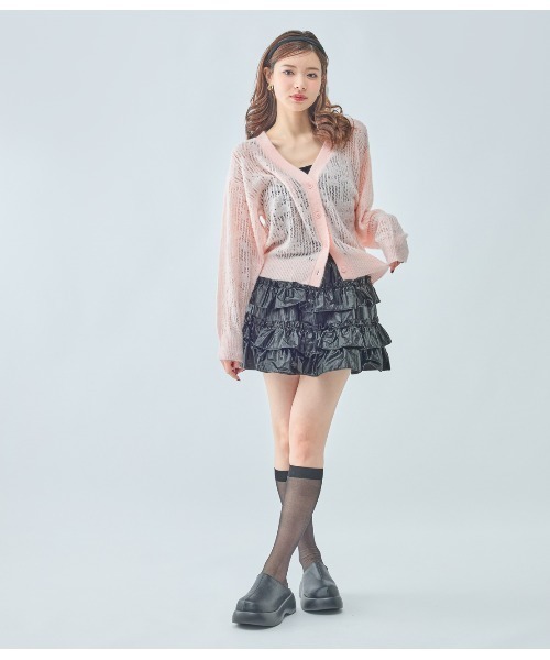 PEACH JOHN（ピーチジョン）の「透かしフラワーカーディガン（カーディガン/ボレロ・レディース・アイボリー/グレイッシュベージュ/ピンク・ONE SIZE）」の18枚目の写真