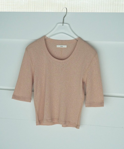 anuke(アンヌーク)の「Roundneck Dry T-shirts(Tシャツ/カットソー・レディース・オートミール/オレンジ/ブラウン・FREE)」の2枚目の写真