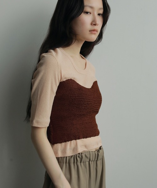anuke(アンヌーク)の「Roundneck Dry T-shirts(Tシャツ/カットソー・レディース・オートミール/オレンジ/ブラウン・FREE)」の9枚目の写真