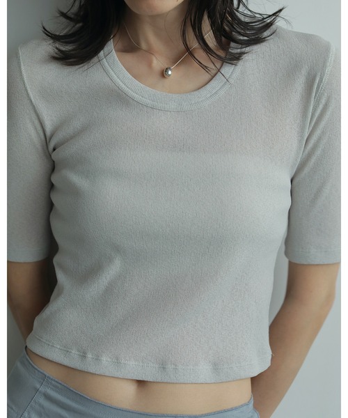anuke(アンヌーク)の「Roundneck Dry T-shirts(Tシャツ/カットソー・レディース・オートミール/オレンジ/ブラウン・FREE)」の4枚目の写真