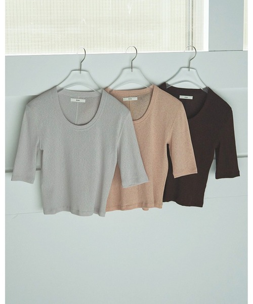 anuke(アンヌーク)の「Roundneck Dry T-shirts(Tシャツ/カットソー・レディース・オートミール/オレンジ/ブラウン・FREE)」の12枚目の写真