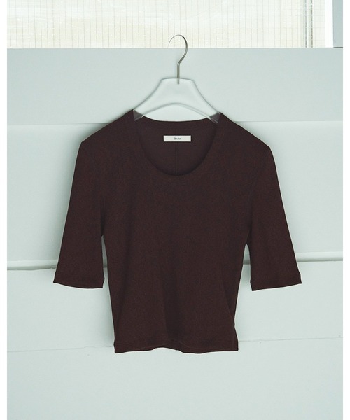 anuke(アンヌーク)の「Roundneck Dry T-shirts(Tシャツ/カットソー・レディース・オートミール/オレンジ/ブラウン・FREE)」の15枚目の写真