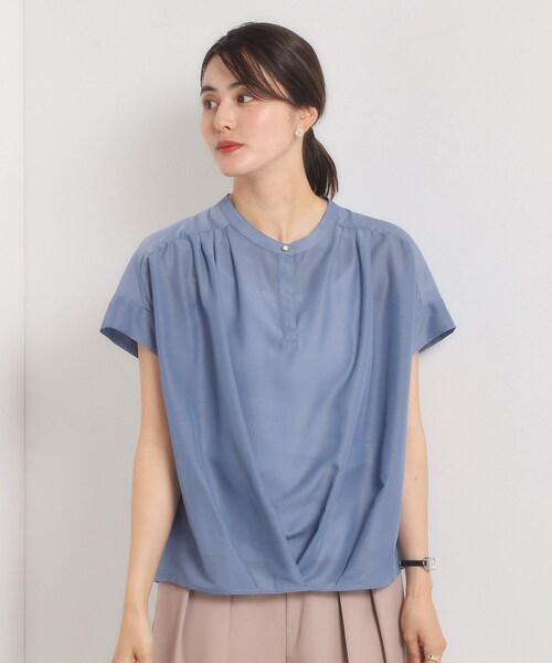 ITS'DEMO(イッツデモ)の「【手洗い可】シアー裾タックブラウス(シャツ/ブラウス・レディース・オフホワイト/ブラック/ダークブラウン/ブルー・00)」の14枚目の写真