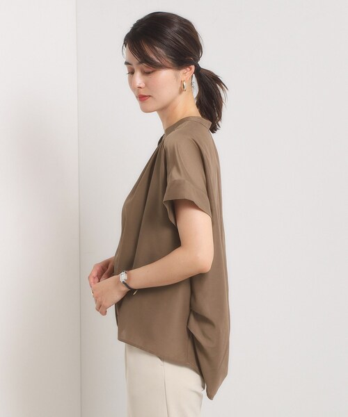 ITS'DEMO(イッツデモ)の「【手洗い可】シアー裾タックブラウス(シャツ/ブラウス・レディース・オフホワイト/ブラック/ダークブラウン/ブルー・00)」の8枚目の写真