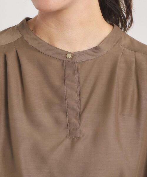 ITS'DEMO(イッツデモ)の「【手洗い可】シアー裾タックブラウス(シャツ/ブラウス・レディース・オフホワイト/ブラック/ダークブラウン/ブルー・00)」の10枚目の写真