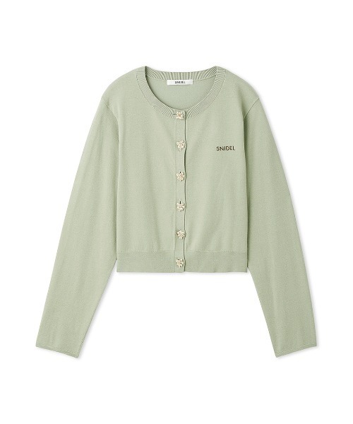 SNIDEL（スナイデル）の「フラワービジューボタンニットカーディガン（カーディガン/ボレロ・レディース・アイボリー/ネイビー・F）」の17枚目の写真