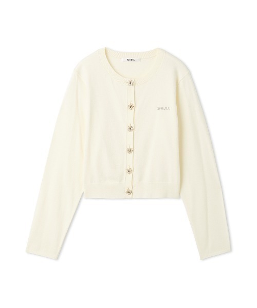 SNIDEL（スナイデル）の「フラワービジューボタンニットカーディガン（カーディガン/ボレロ・レディース・アイボリー/ネイビー・F）」の21枚目の写真