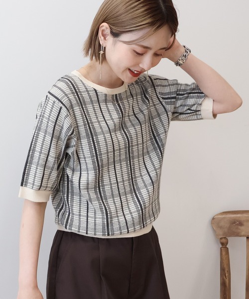 PATOU 半袖ニット セーター ライトブルー PATOU ライトブルー 半袖ニットセーター PATOU パトゥ 半袖ニット